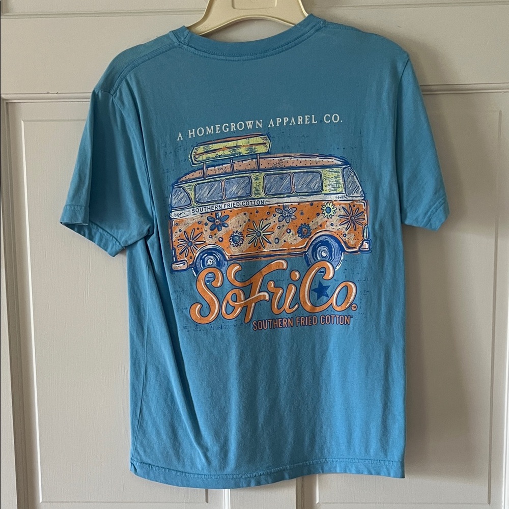 Southern Fried Cotton Teal Van Graphic Tee